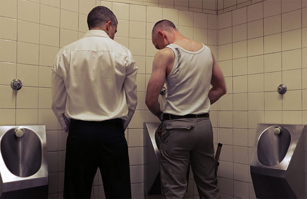 2 Men cottaging in public toilets